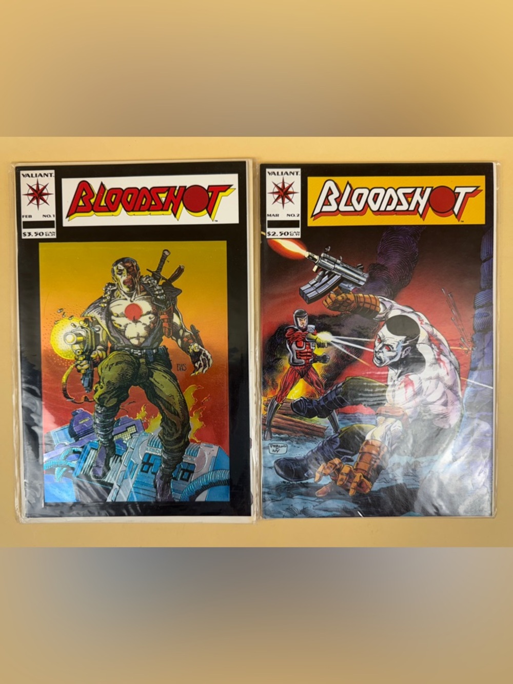 Vintage Bloodshot #1 & #2 (1993) Valiant Comics - Near Mint NM Set
